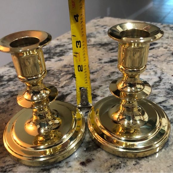 SOLD Lot of 6 Baldwin Brass Candlestick holders, 3 heights, excellent condition - Picture 10 of 11